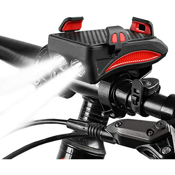 Details about   4in1 Waterproof Bicycle Light Bike Lamp with Bike Horn/Phone Holder/Power Bank